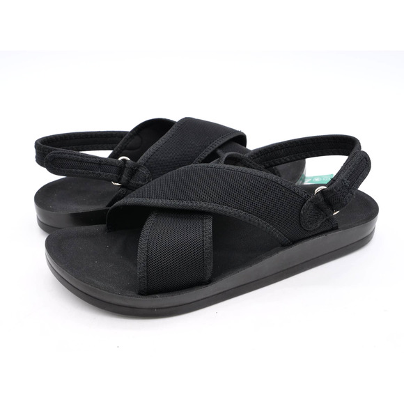 Aerothotic Sandals Womens 10 Black Mesh Slingback Open Toe Comfort Hook & Loop - Picture 1 of 10